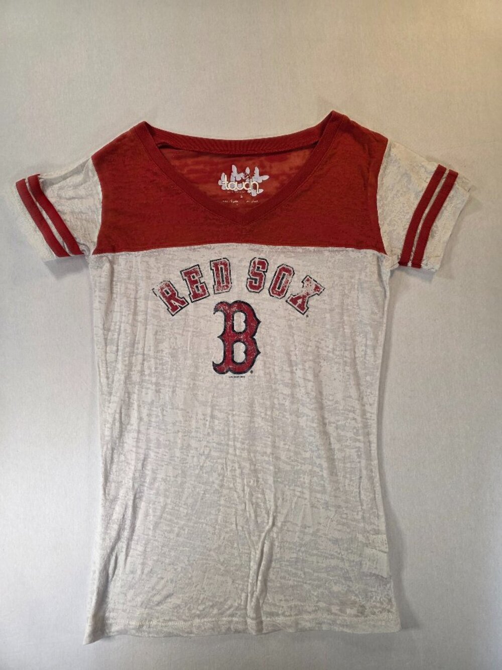 Touch by Alyssa Milano Red and White Boston Red Sox Short Sleeve Tee